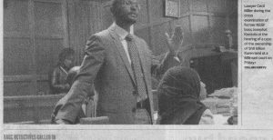 Lawyer Cecil Miller during cross-examination of ex-NSSF boss Joz Konzolo in the Sh8bn Karen land case